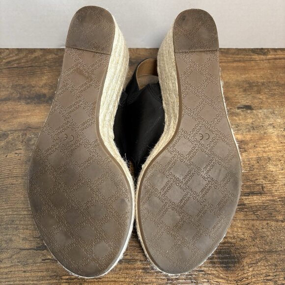 Vionic Brooke Leather Black Espadrille Wedge Sandals Slingback Women Size 7.5 - Picture 6 of 8